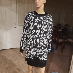 Vestidos L super soft oversized cow print ribbed hems